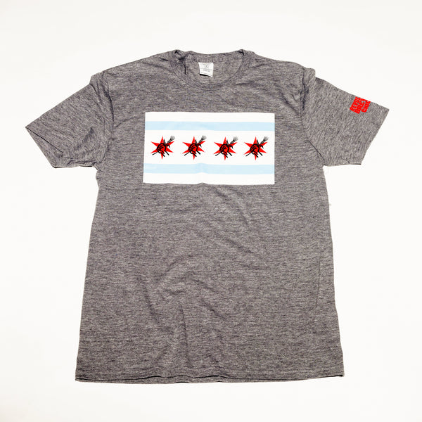 Chicago Flag T-Shirt - Heather Gray